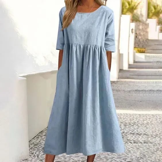 Robe d'été décontractée Ivanna pour femme, style polyvalent, idéale pour un confort estival chic.