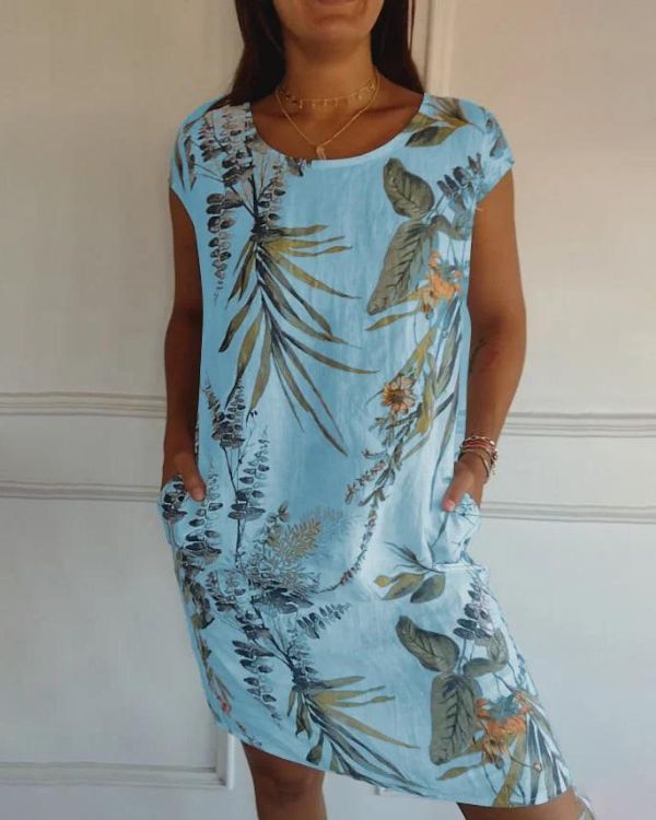 Robe d'été chic et décontractée pour femme, coupe fluide, élégante et parfaite pour vos vacances.