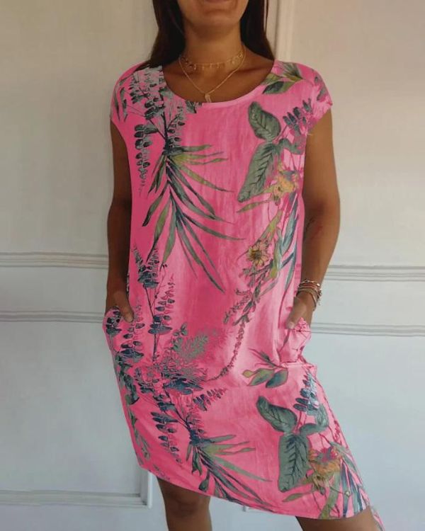 Robe d'été élégante et confortable, style fluide pour femme, parfaite pour un look décontracté-chic.
