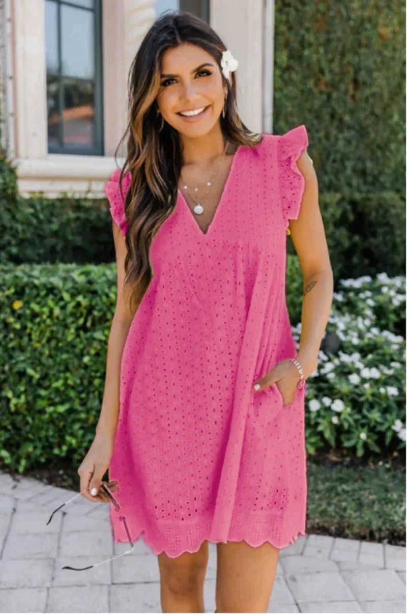 Nouveauté mode femme : Robe d'été Sharise 2 en 1. Confortable, élégante et avec short intégré pour l'été.