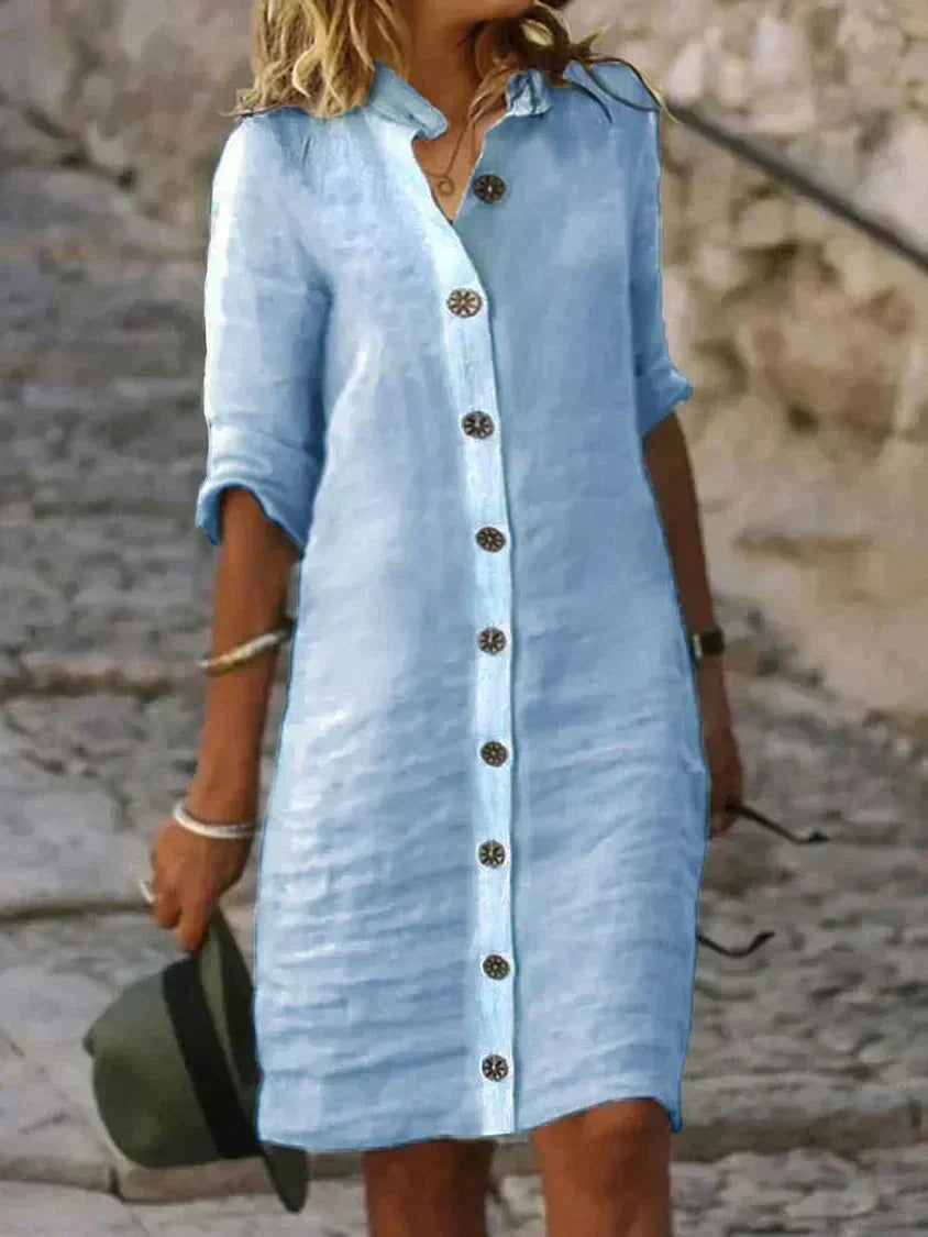 Robe d'été fluide pour femme, style décontracté élégant. Parfaite pour la plage, confortable et légère.
