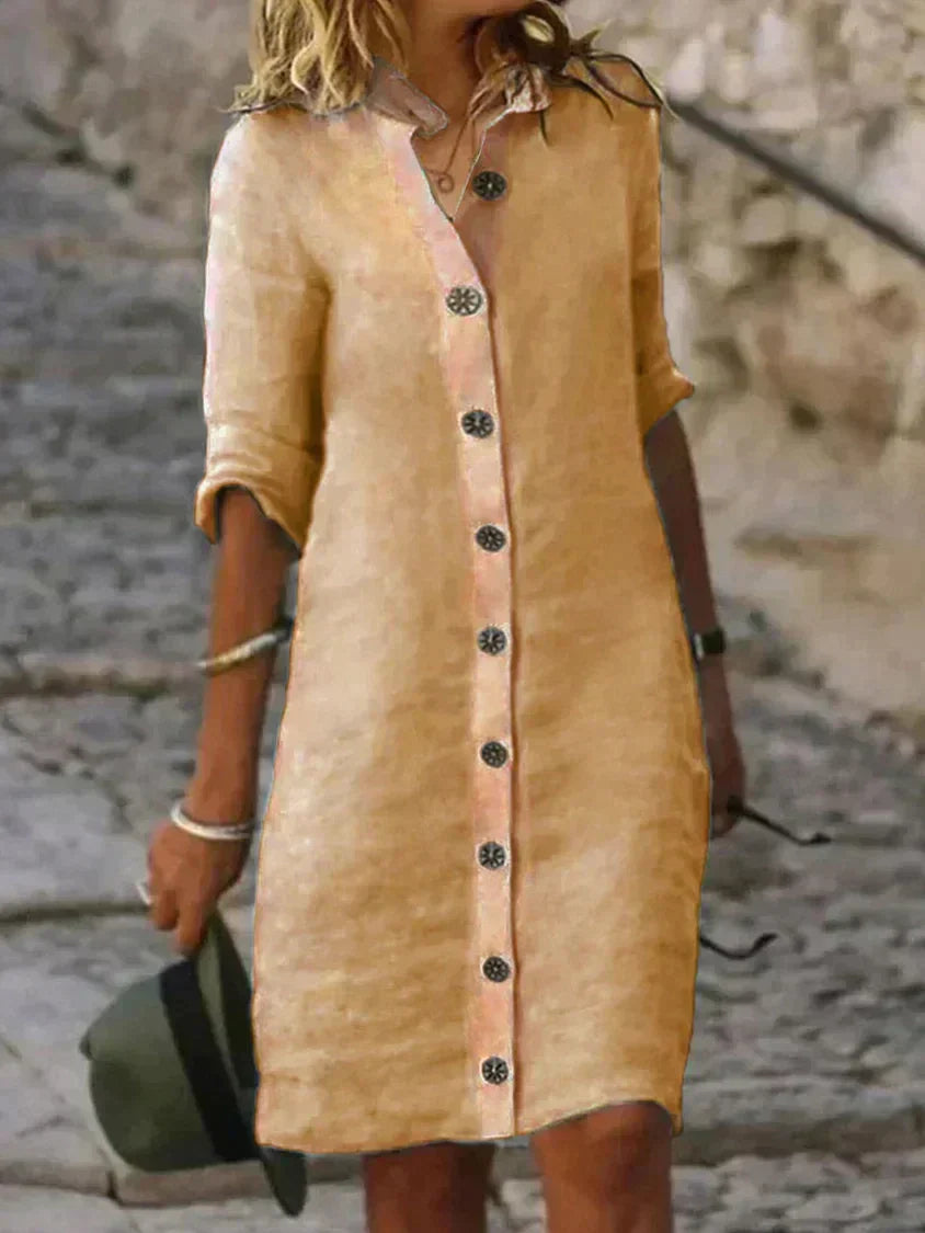 Robe fluide femme nouvelle collection printemps-été. Tenue décontractée chic, idéale pour la mode été.