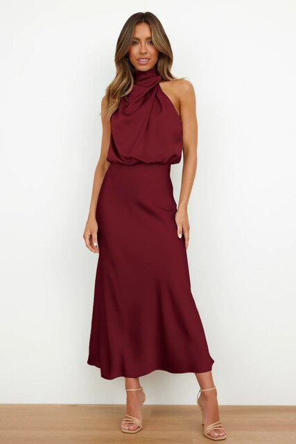Robe de soirée chic pour femme, coupe Thérèse. Élégance et confort pour vos fêtes et cérémonies.