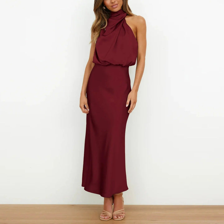 Robe de soirée midi femme, design intemporel, parfaite pour une fête, un événement formel ou une célébration.