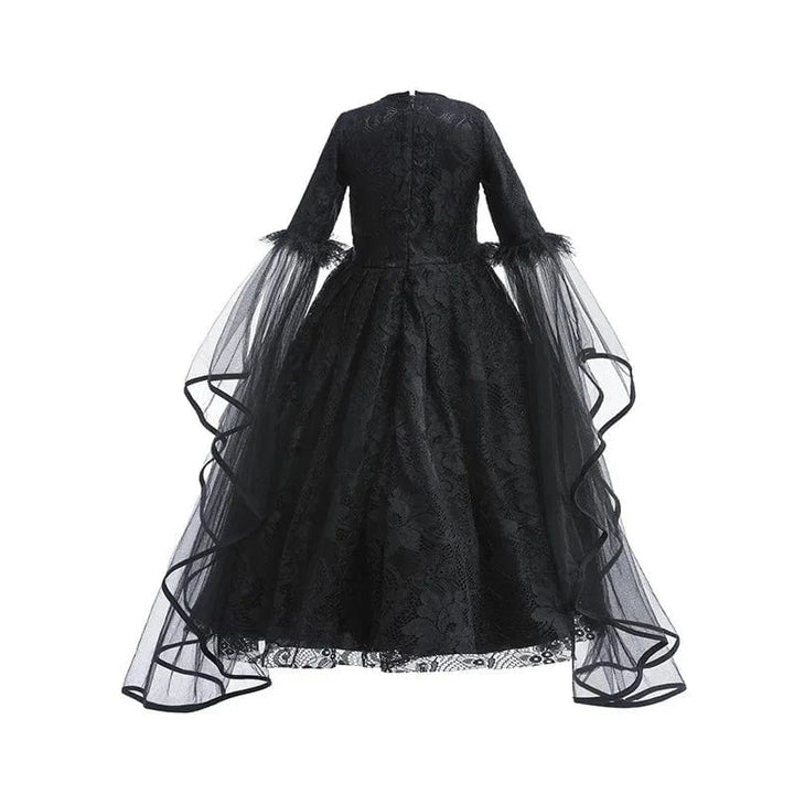 Robe de sorcière enfant, déguisement Halloween.  Longue, noire, élégante.  90-150cm.