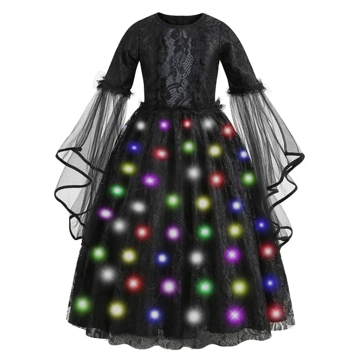 Robe de sorcière enfant, déguisement Halloween.  Longue, noire, élégante.  90-150cm.