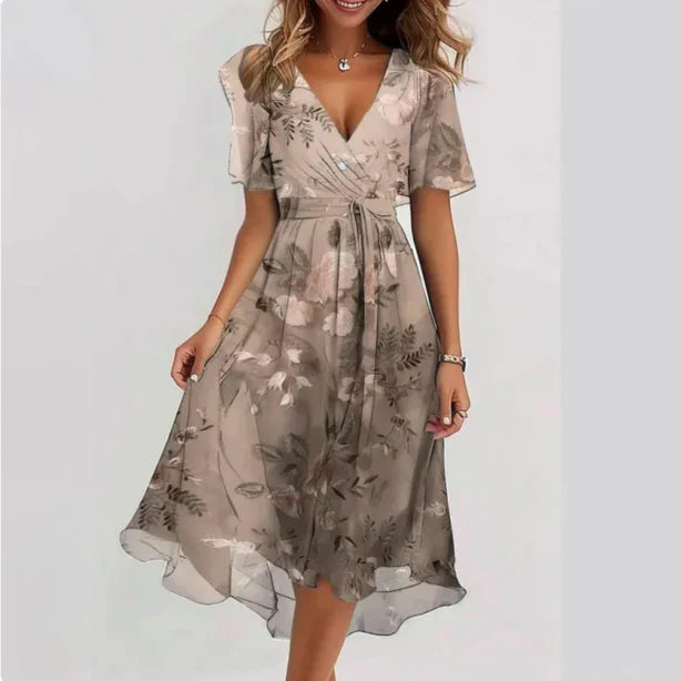 Robe d'été fleurie, mousseline fluide. Coupe élégante et féminine.  Parfait pour l'été.