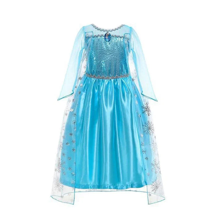 Robe Elsa enfant, déguisement Reine des Neiges bleu scintillant.  Parfait pour les fêtes!