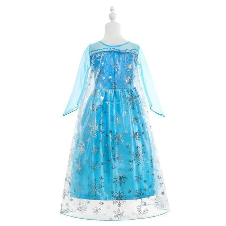 Robe Elsa enfant, déguisement Reine des Neiges bleu scintillant.  Parfait pour les fêtes!