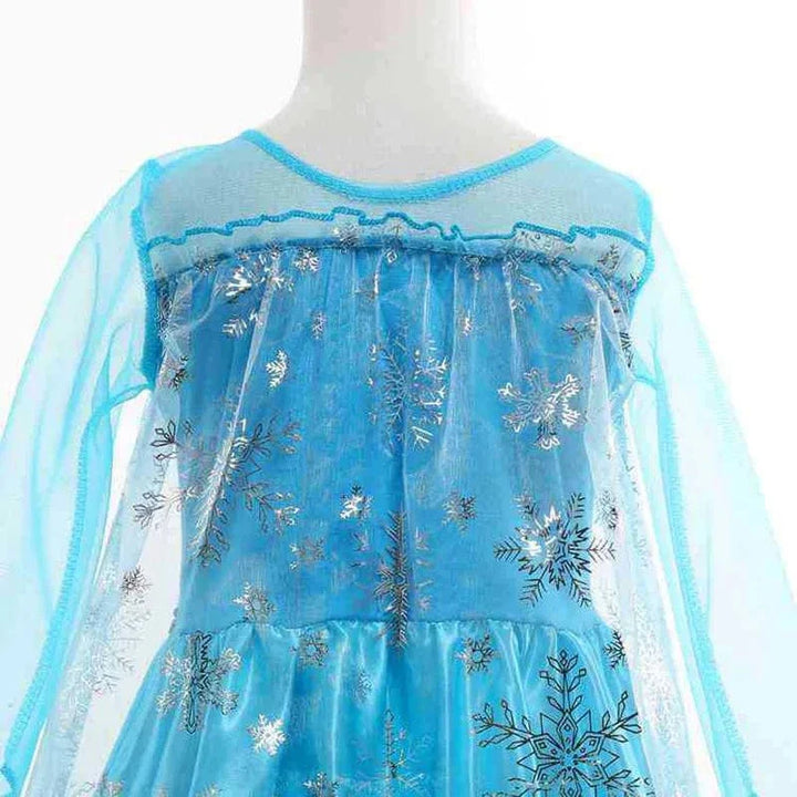 Robe Elsa enfant, déguisement Reine des Neiges bleu scintillant.  Parfait pour les fêtes!