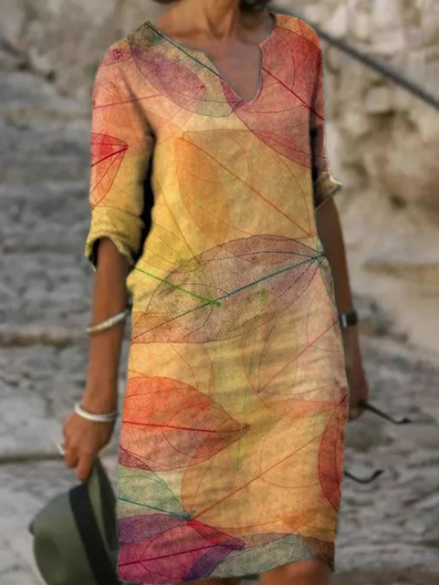 Robe en lin femme, coupe fluide élégante et légère, parfaite pour les journées estivales, couleur sable.