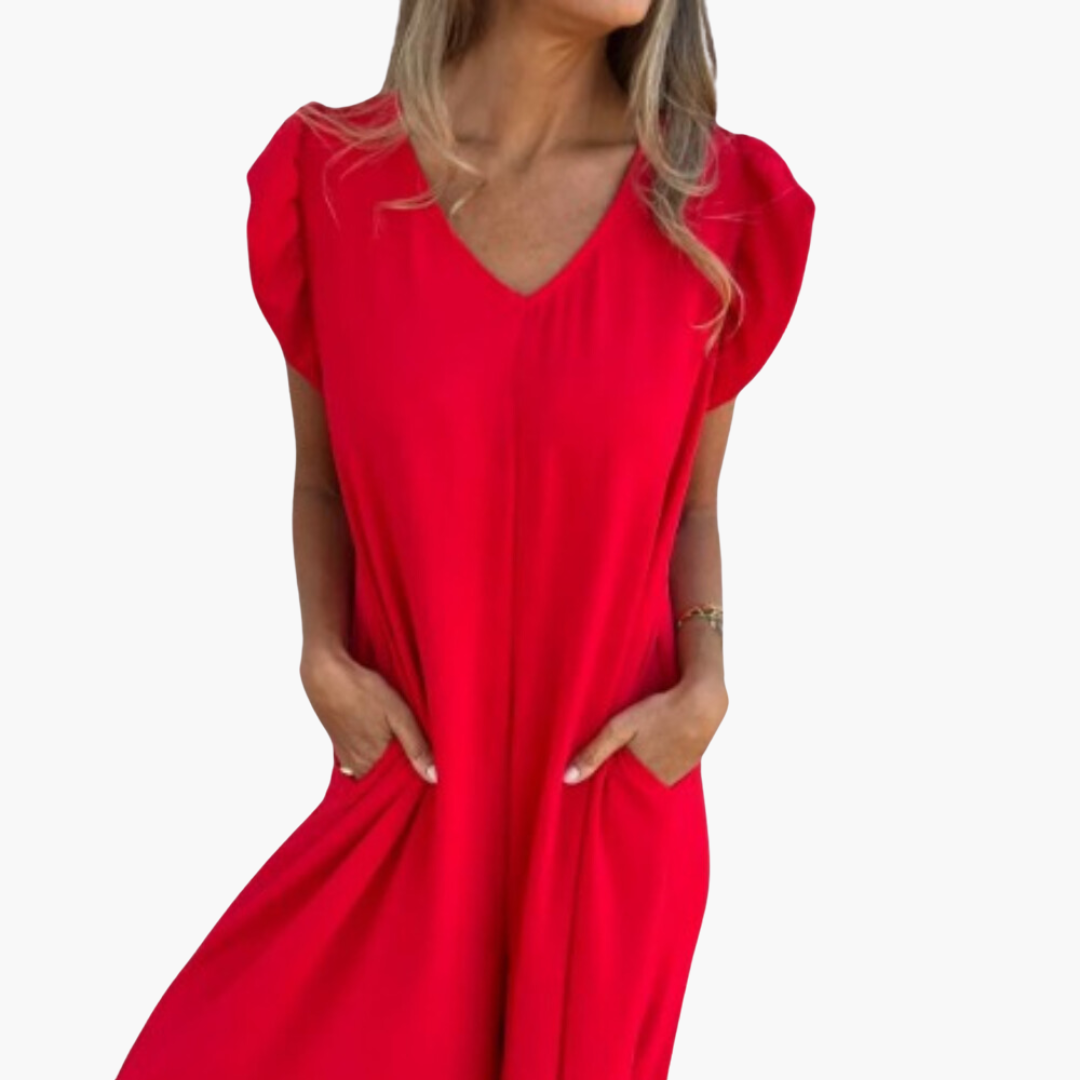 "Robe longue à col V avec imprimé léopard, élégante et audacieuse, sublimant la silhouette féminine pour toutes occasions."