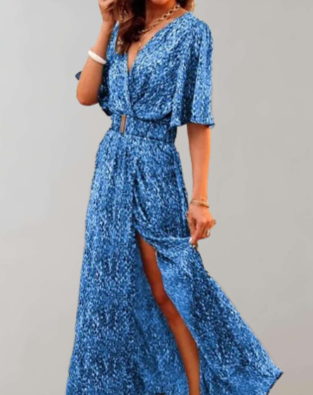 Robe longue décontractée femme, style polyvalent, chic et fluide, parfaite pour l'élégance printanière et estivale.