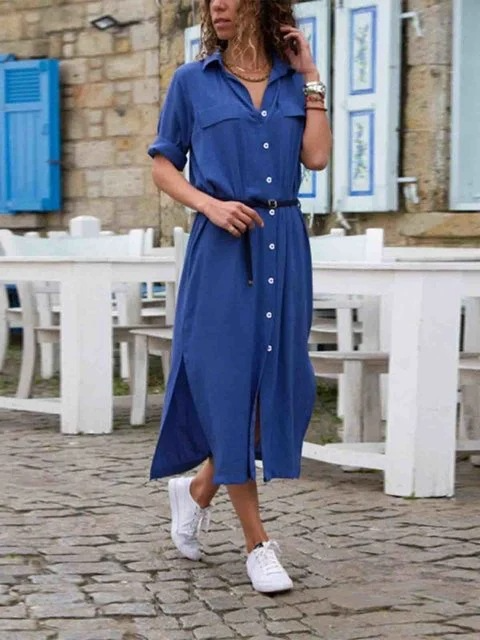 Élégance intemporelle : robe longue femme Dania à manches, fluide et chic pour toutes occasions.