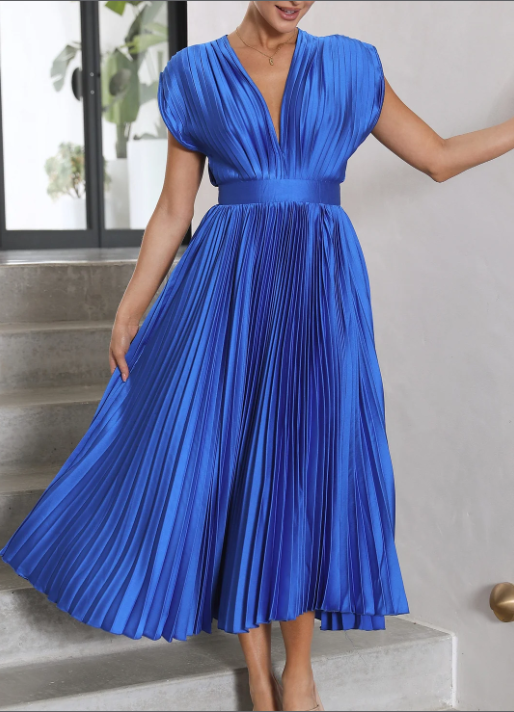 Robe longue élégante, idéale soirée & mariage.  Coupe flatteuse, tissu fluide.  Parfait pour occasions spéciales.