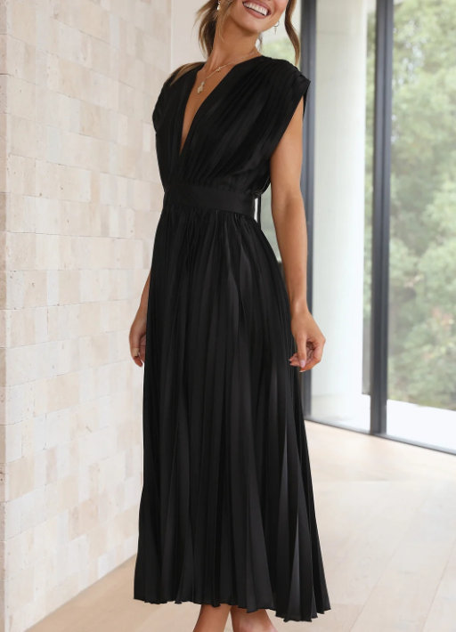 Robe longue élégante, idéale soirée & mariage.  Coupe flatteuse, tissu fluide.  Parfait pour occasions spéciales.