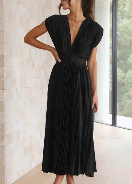 Robe longue élégante, idéale soirée & mariage.  Coupe flatteuse, tissu fluide.  Parfait pour occasions spéciales.
