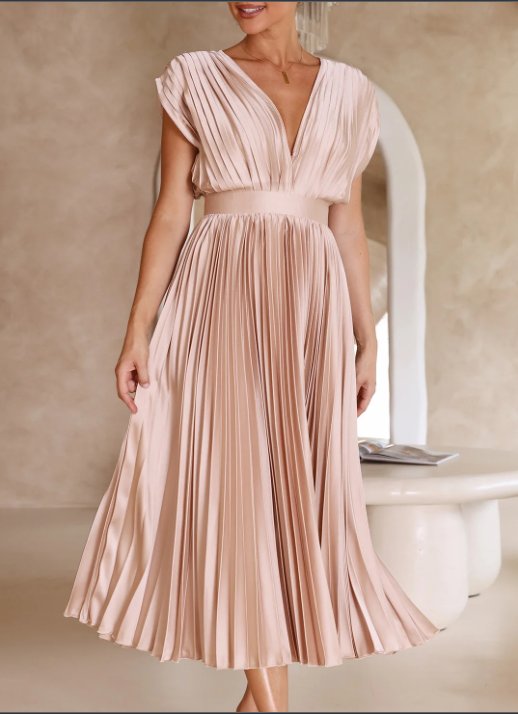Robe longue élégante, idéale soirée & mariage.  Coupe flatteuse, tissu fluide.  Parfait pour occasions spéciales.