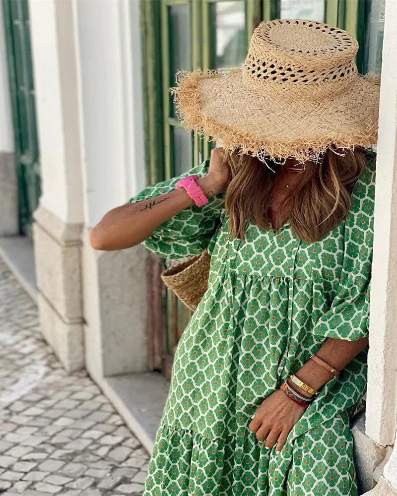 Robe longue femme polyvalente, idéale pour un style chic au quotidien ou en vacances.