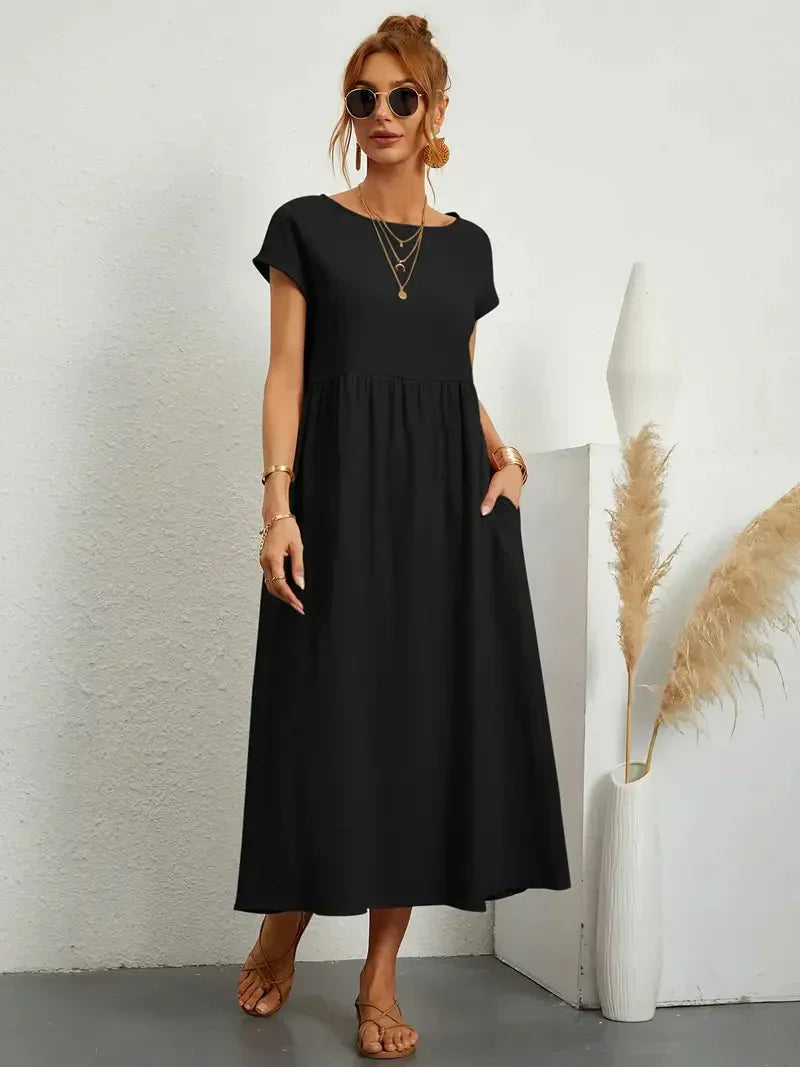 Robe longue Melody femme, élégante et fluide. Idéale pour l'été, la plage et les vacances décontractées.