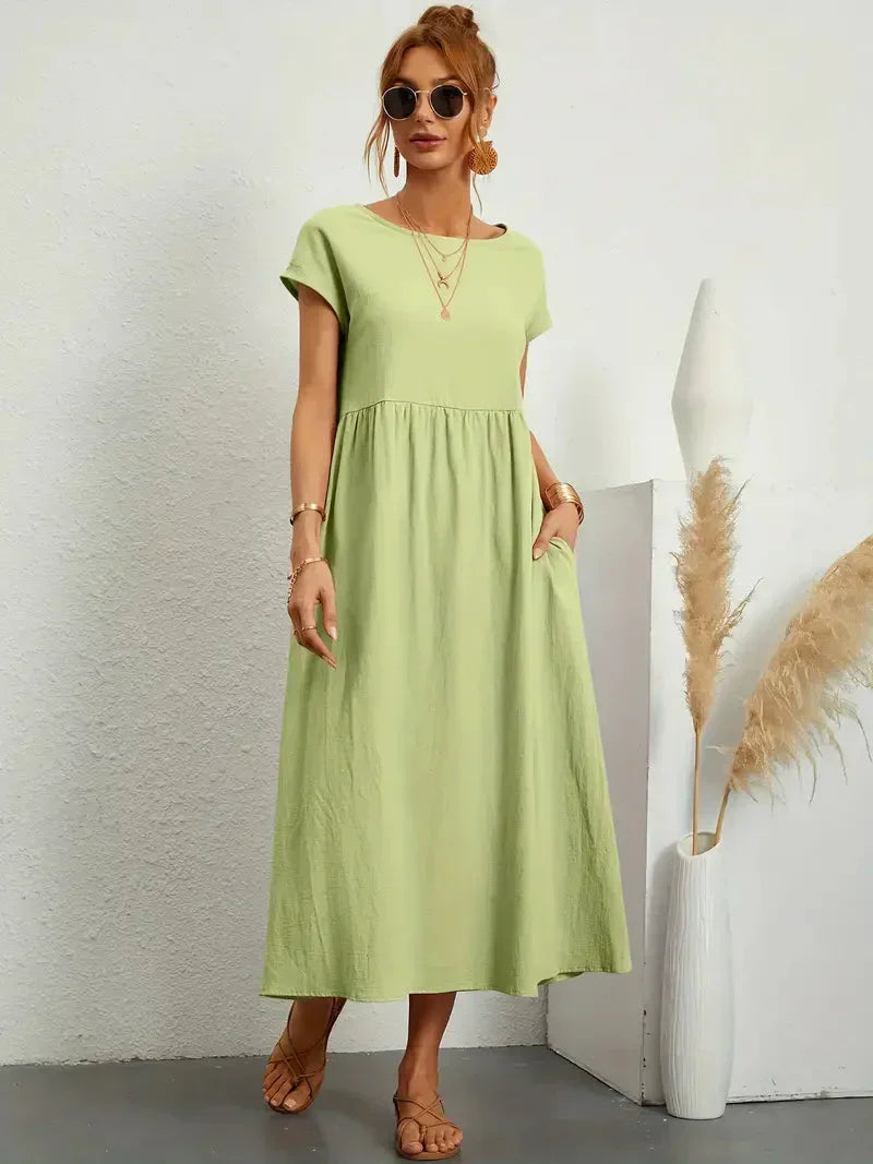 Vêtement femme mode: Robe Melody longue et fluide, pour un look estival élégant et décontracté.