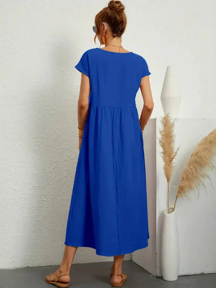 Élégante robe longue Melody femme, fluide et confortable. Parfaite pour l'été, les vacances et le style décontracté.