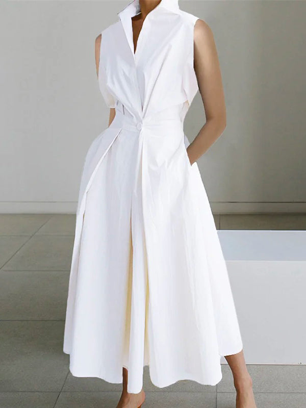 Robe maxi fluide femme, coupe chemise élégante.  Silhouette stylée et confortable.  Parfait pour toutes occasions.