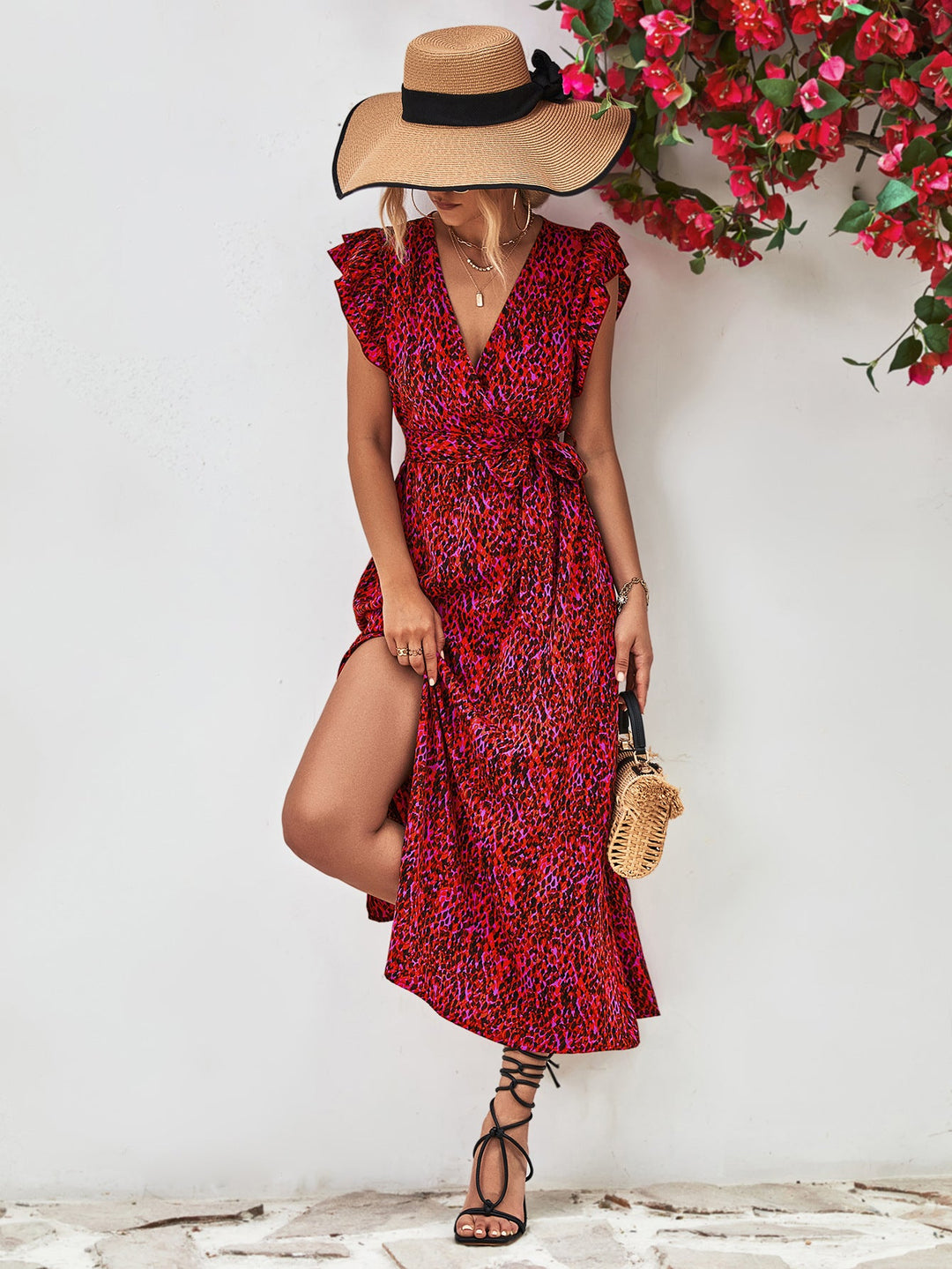 Robe maxi longue fluide pour femme, élégante et chic, idéale pour l'été. Disponible en noir, rouge, vert.