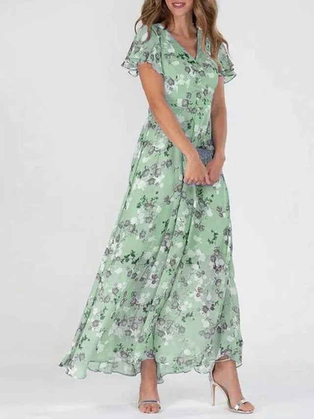 "Robe midi élégante pour femmes vue avant, coupe flatteuse, longueur midi, style chic idéal formel ou informel"