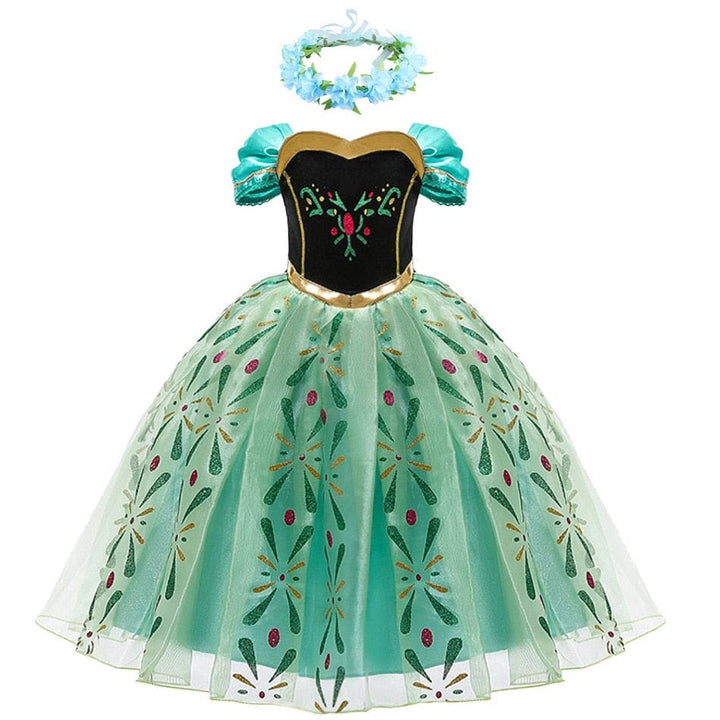 Robe princesse Anna, Reine des Neiges, enfant. Costume carnaval.