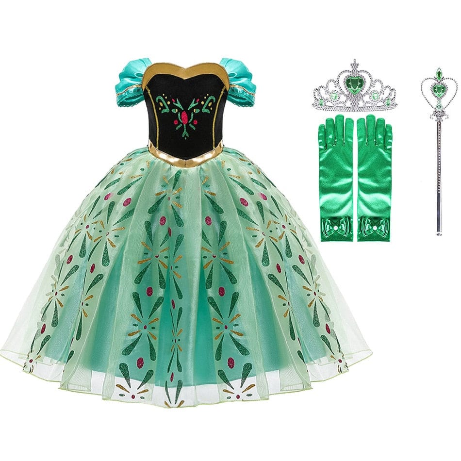 Robe princesse Anna, Reine des Neiges, enfant. Costume carnaval.