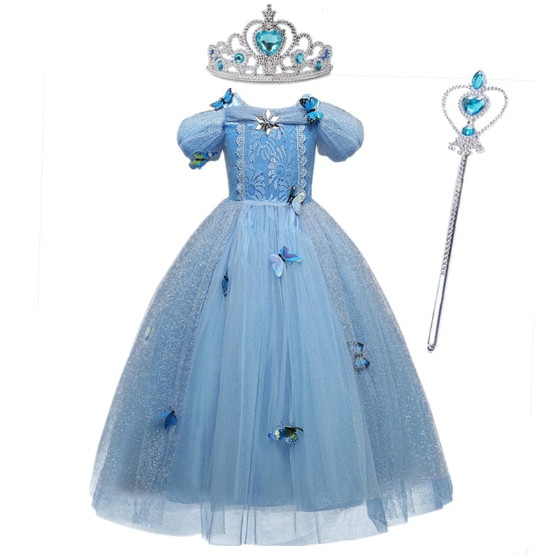 Robe princesse enfant, carnaval, anniv. 4-10 ans.  Costume féérique, confortable.