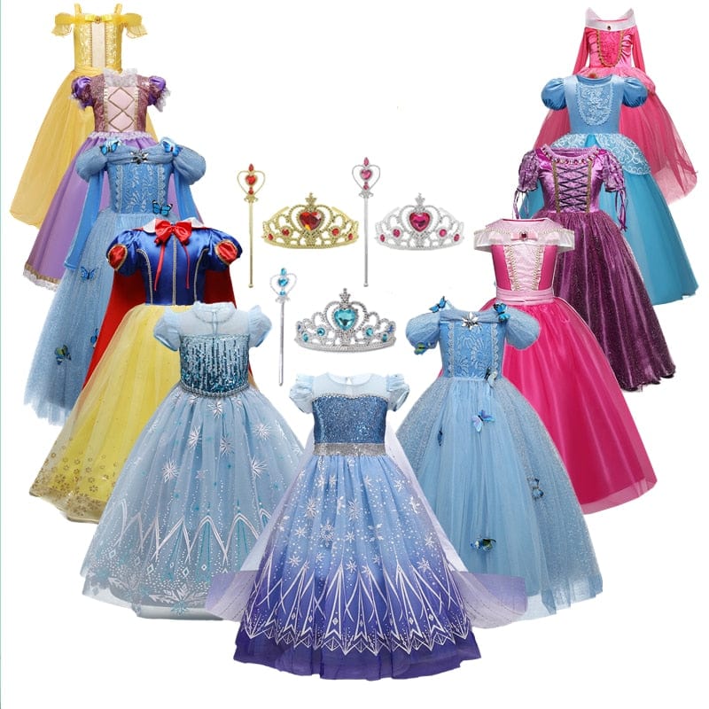 Robe princesse enfant, carnaval, anniv. 4-10 ans.  Costume féérique, confortable.