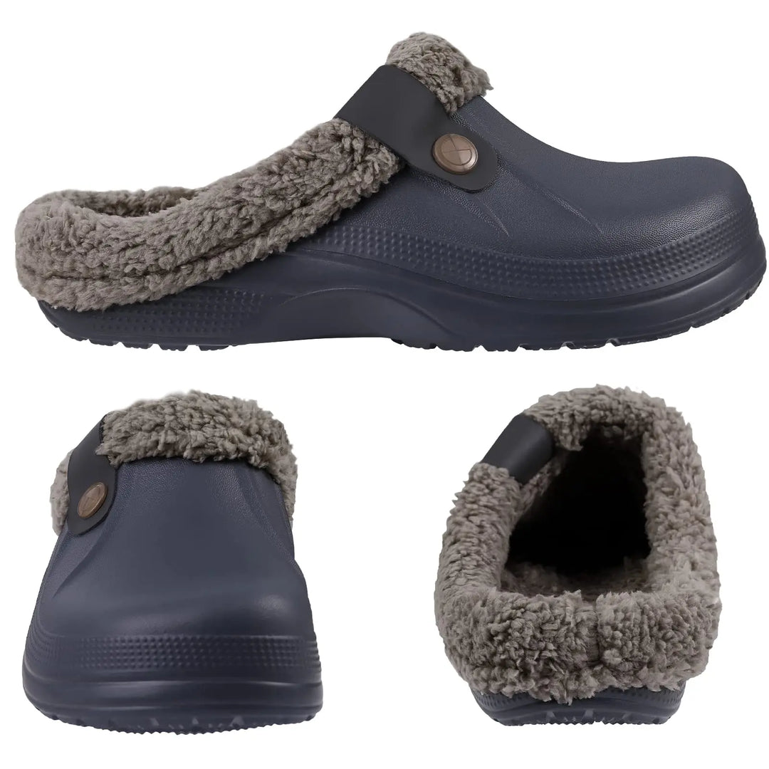 Chaussures sabots fourrées, chaudes et confortables, antidérapantes, parfaites pour la maison.