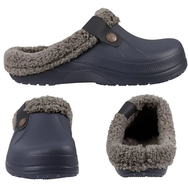 Chaussures sabots fourrées, chaudes et confortables, antidérapantes, parfaites pour la maison.