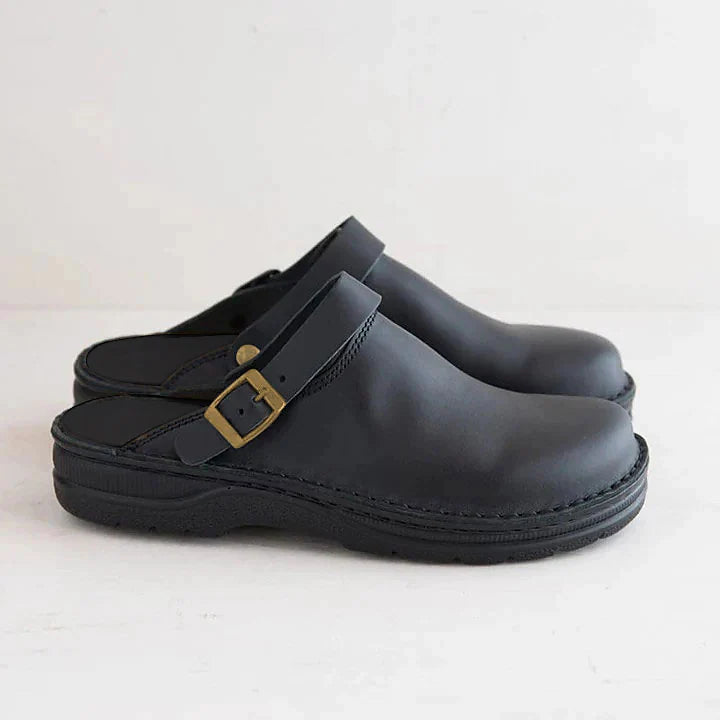 "Sabots orthopédiques en cuir marron, confort optimal, design versatile, semelle antidérapante, tailles 38-48"