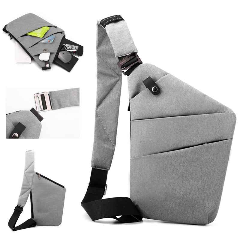 "Sac à bandoulière femme antivol, élégant, en tissu hydrofuge, design ergonomique, poches cachées, sécurité optimale."