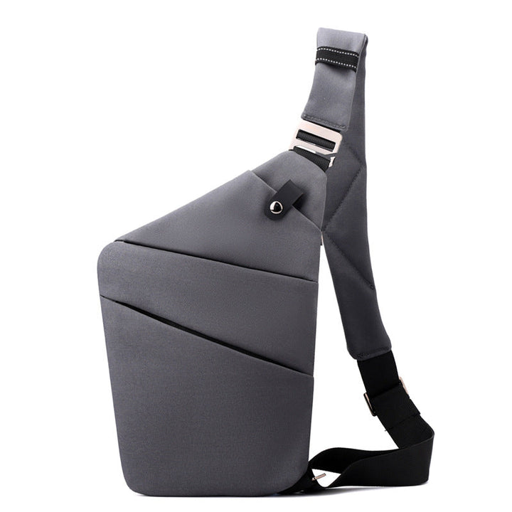 "Sac à bandoulière femme antivol, élégant, en tissu hydrofuge, design ergonomique, poches cachées, sécurité optimale."