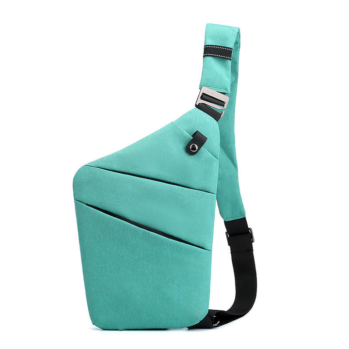 "Sac à bandoulière femme antivol, élégant, en tissu hydrofuge, design ergonomique, poches cachées, sécurité optimale."