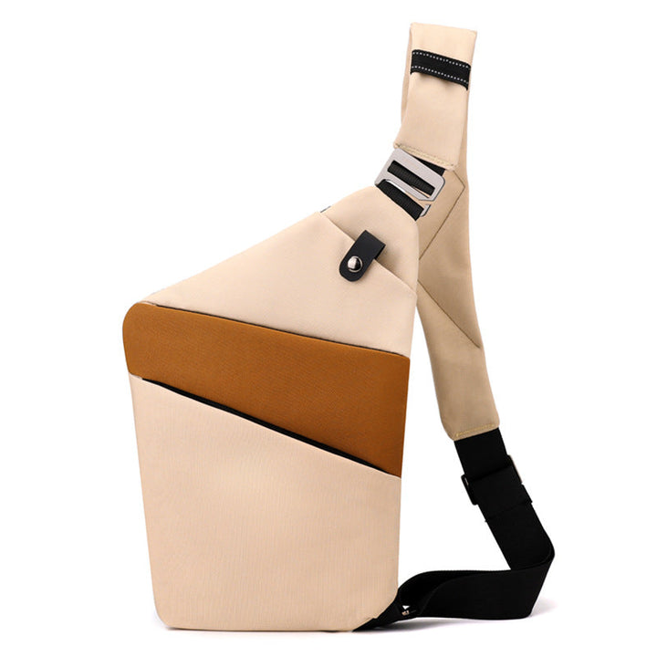 "Sac à bandoulière femme antivol, élégant, en tissu hydrofuge, design ergonomique, poches cachées, sécurité optimale."