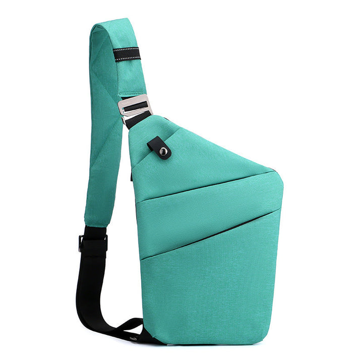"Sac à bandoulière femme antivol, élégant, en tissu hydrofuge, design ergonomique, poches cachées, sécurité optimale."