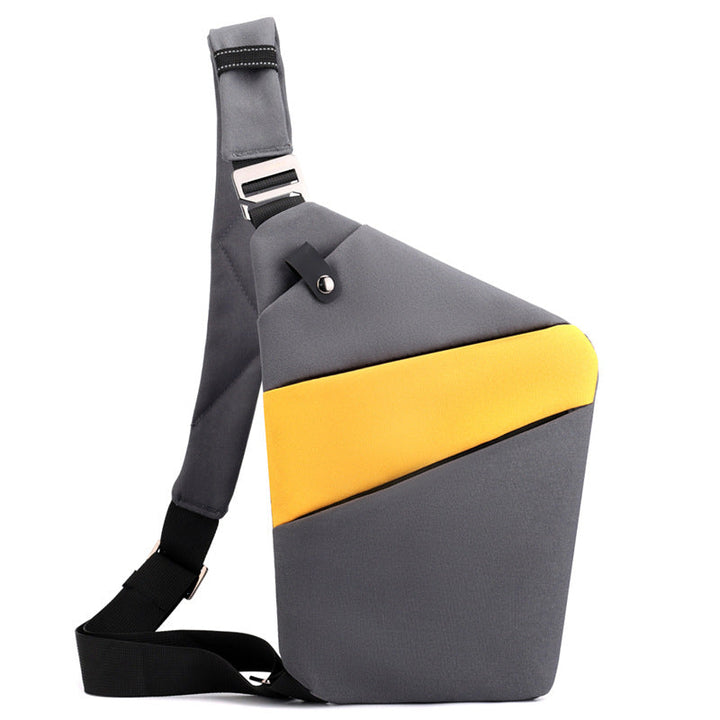 "Sac à bandoulière femme antivol, élégant, en tissu hydrofuge, design ergonomique, poches cachées, sécurité optimale."