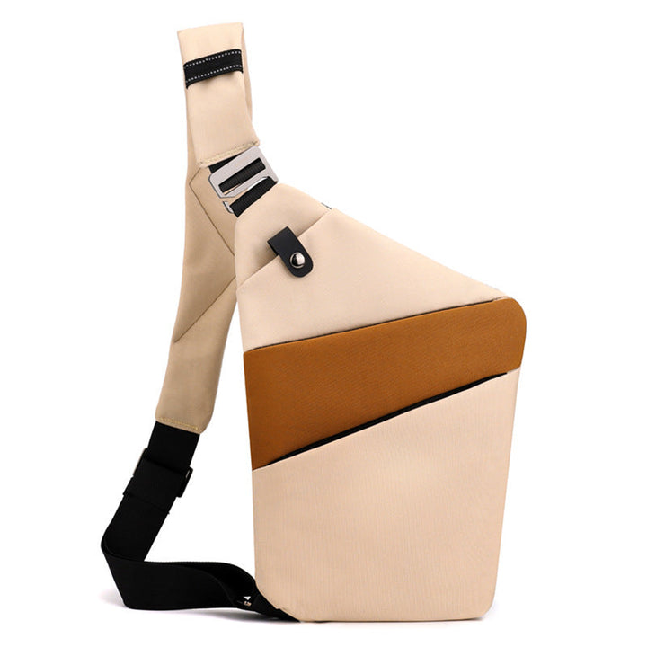 "Sac à bandoulière femme antivol, élégant, en tissu hydrofuge, design ergonomique, poches cachées, sécurité optimale."
