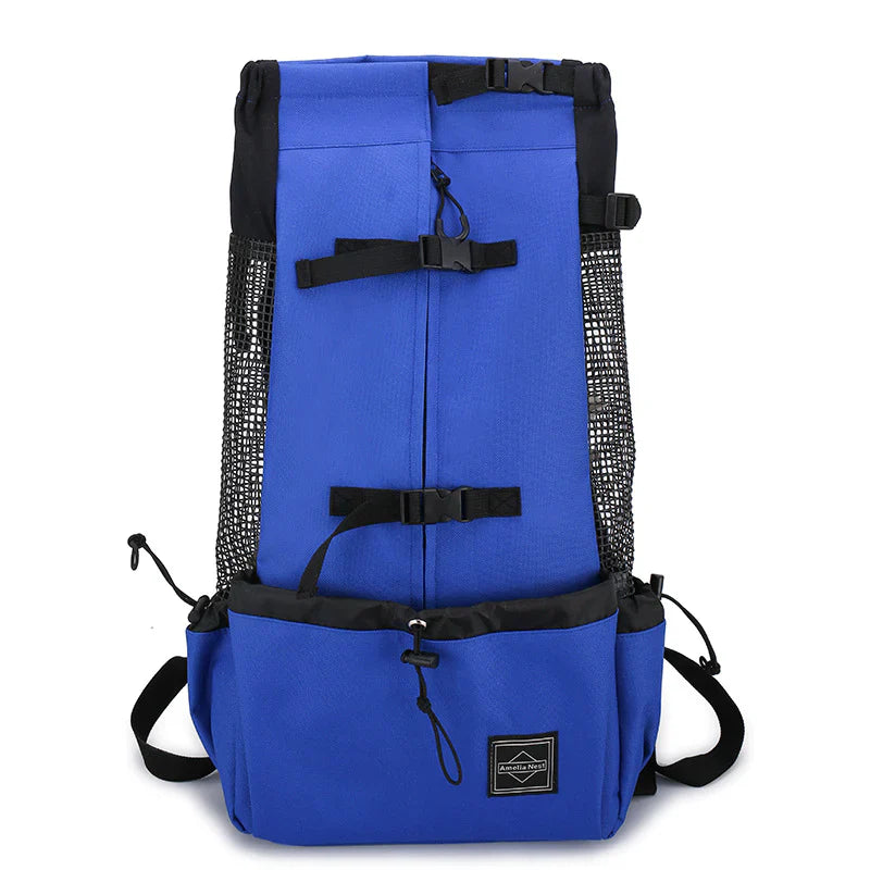 Sac à dos confortable pour chien, transport animal sécurisé. Design ergonomique, matériaux respirants.