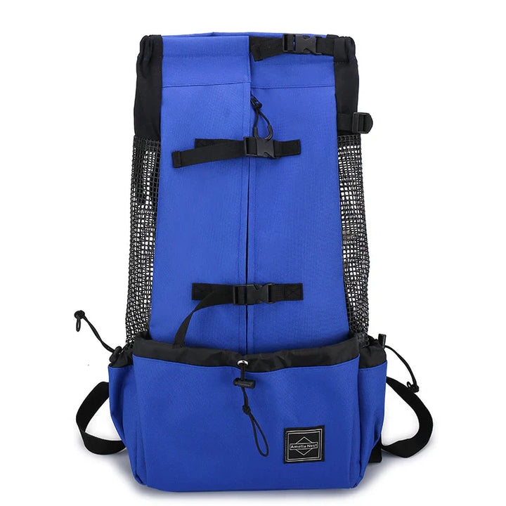 Sac à dos confortable pour chien, transport animal sécurisé. Design ergonomique, matériaux respirants.