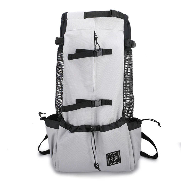 Sac à dos confortable pour chien, transport animal sécurisé. Design ergonomique, matériaux respirants.