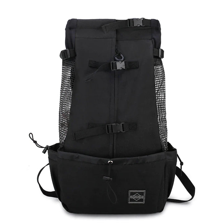 Sac à dos confortable pour chien, transport animal sécurisé. Design ergonomique, matériaux respirants.
