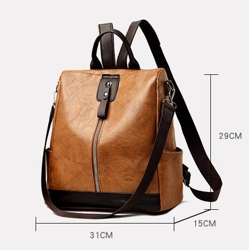 Sac à dos convertible en simili cuir, chic et pratique.  Design élégant, polyvalent, bretelles réglables.