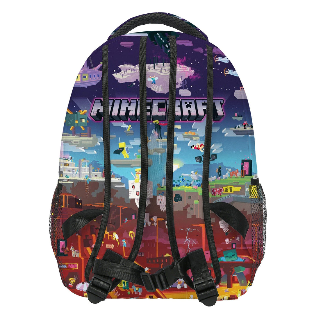Sac à dos enfant, motifs Minecraft.  Design ludique, compartiments multiples, bretelles réglables.  Parfait pour l'école.
