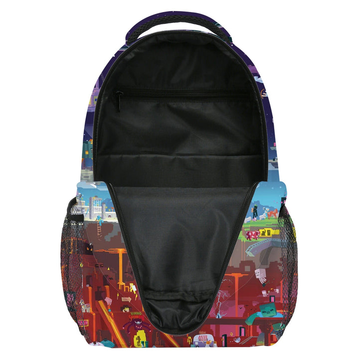 Sac à dos enfant, motifs Minecraft.  Design ludique, compartiments multiples, bretelles réglables.  Parfait pour l'école.